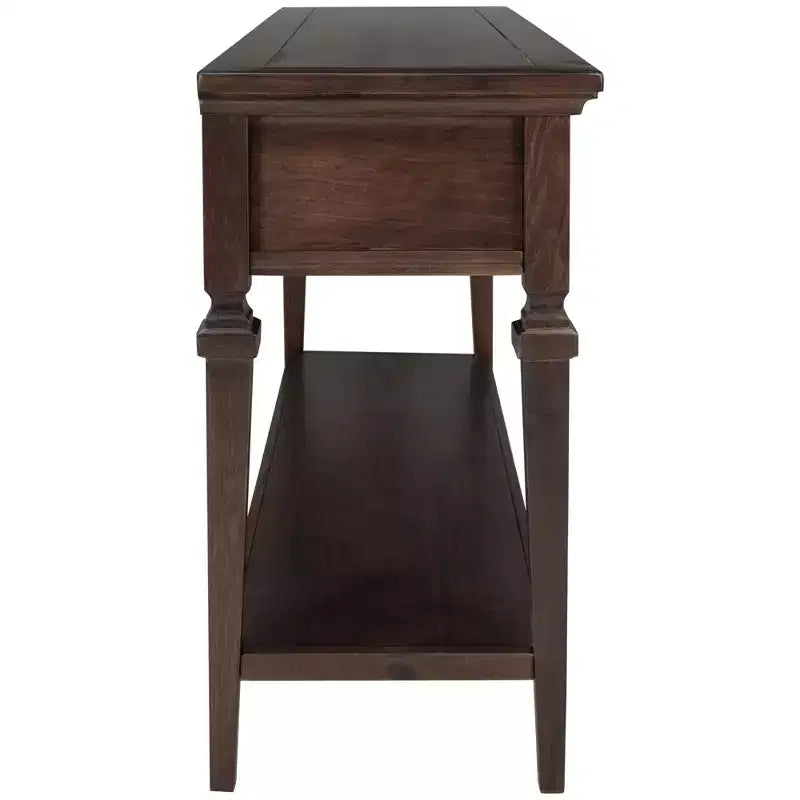 Vintage Console Table with Storage, Narrow Entryway Table with Drawers, Farmhouse Hallway Table with Open Shelf