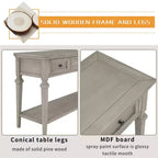 Vintage Console Table with Storage, Narrow Entryway Table with Drawers, Farmhouse Hallway Table with Open Shelf