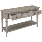 Vintage Console Table with Storage, Narrow Entryway Table with Drawers, Farmhouse Hallway Table with Open Shelf