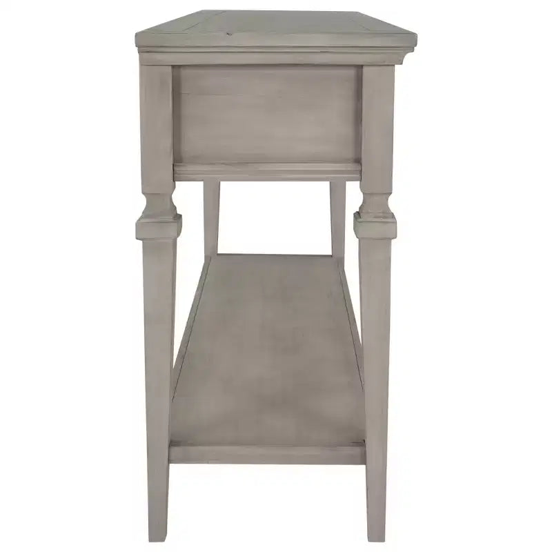 Vintage Console Table with Storage, Narrow Entryway Table with Drawers, Farmhouse Hallway Table with Open Shelf