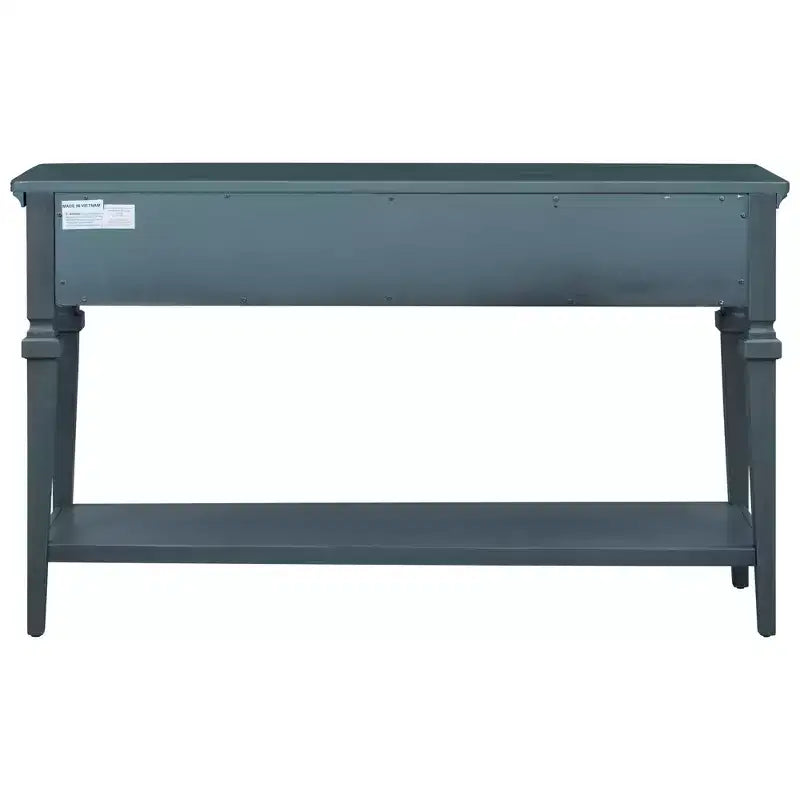Vintage Console Table with Storage, Narrow Entryway Table with Drawers, Farmhouse Hallway Table with Open Shelf