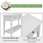 Vintage Console Table with Storage, Narrow Entryway Table with Drawers, Farmhouse Hallway Table with Open Shelf