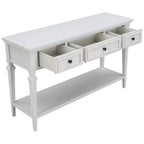 Vintage Console Table with Storage, Narrow Entryway Table with Drawers, Farmhouse Hallway Table with Open Shelf