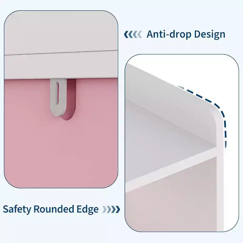 Meuble de rangement pour jouets avec tiroirs amovibles, bibliothèque pour enfants avec roulettes cachées et 5 compartiments ouverts, coffre de rangement multifonctionnel pour salle de jeux