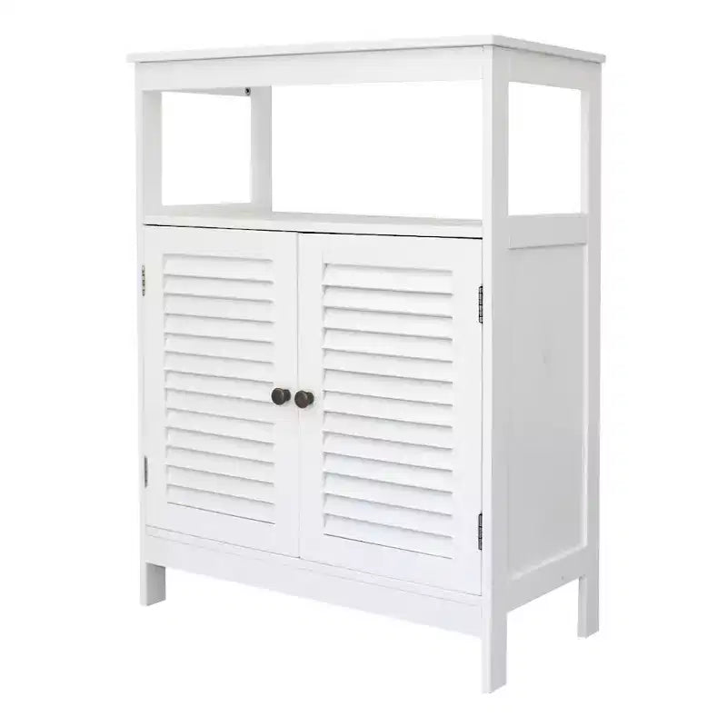 Meuble de salle de bain à deux portes blanc de 80 cm