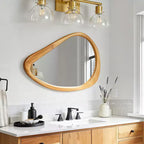 Miroir Mural Irrégulier Goutte d'Eau en Bois Moderne Jenera