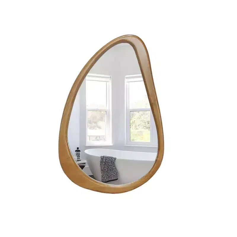 Miroir Mural Irrégulier Goutte d'Eau en Bois Moderne Jenera