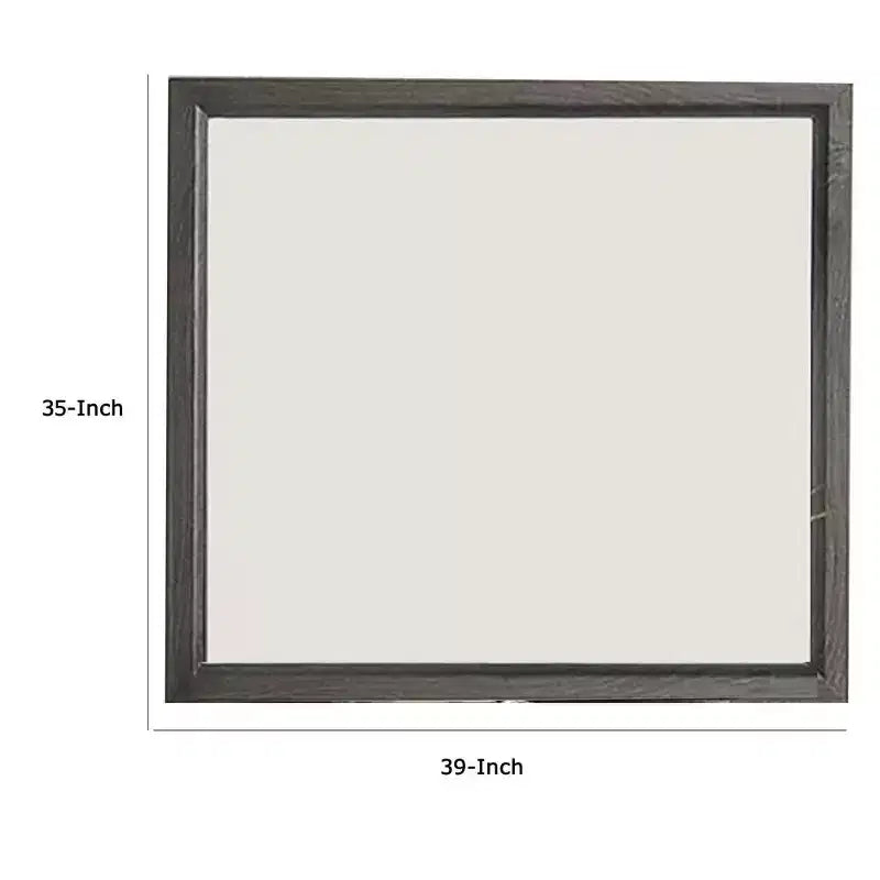 Miroir de coiffeuse, cadre en bois gris contemporain de 99 cm