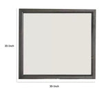 Miroir de coiffeuse, cadre en bois gris contemporain de 99 cm
