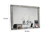Miroir de commode, cadre en bois massif gris de 46 pouces, garniture en cristal