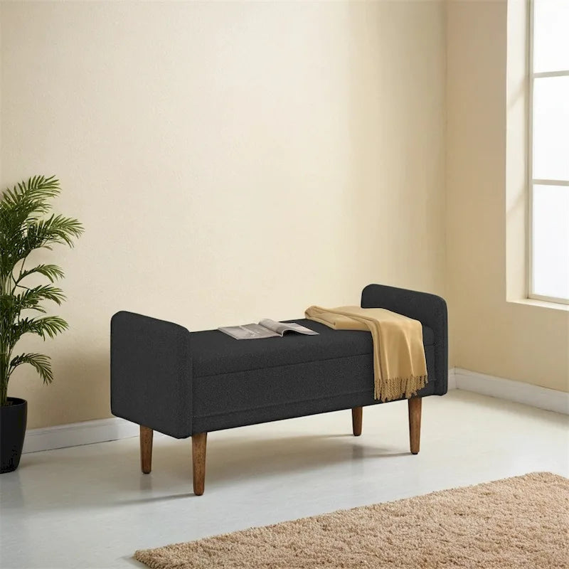 Teddy Velvet Storage Stool,With Storage Space,Suitable For Apartments