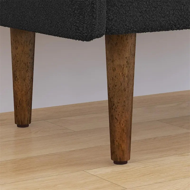 Pouf de rangement en velours Teddy avec espace de rangement