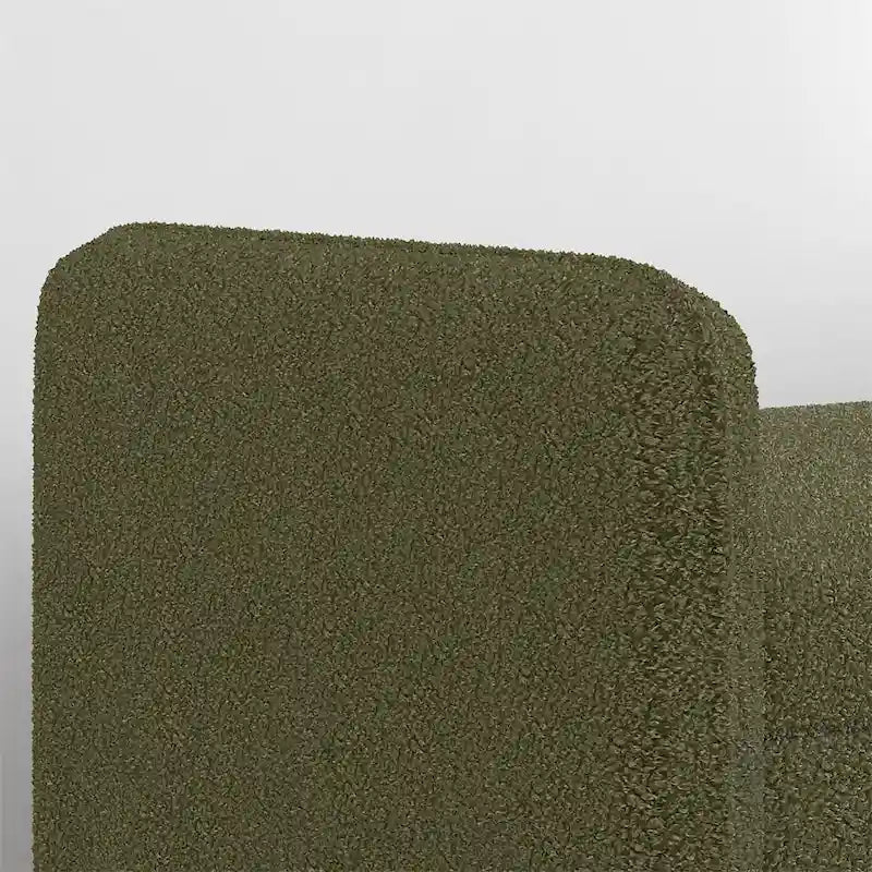 Pouf de rangement en velours Teddy avec espace de rangement
