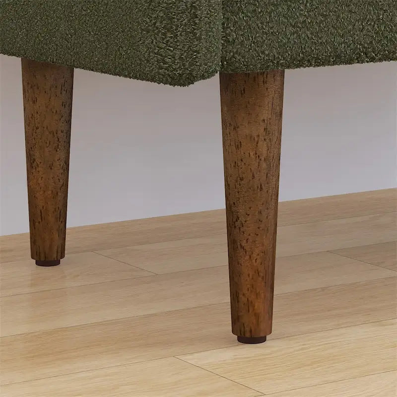 Pouf de rangement en velours Teddy avec espace de rangement