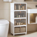 Meuble de rangement de salle de bain à 4 niveaux, bacs de rangement avec couvercle, boîtes de rangement empilables, organisateurs de rangement pliables