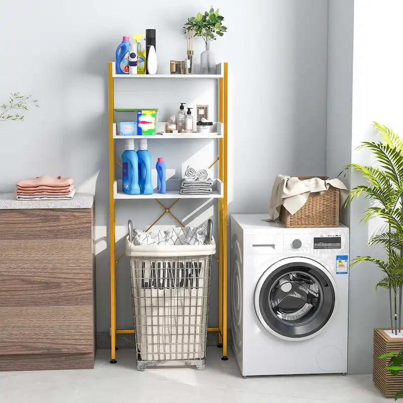 Étagère de salle de bain 3 niveaux à poser au-dessus des toilettes, cadre en métal, gain de place