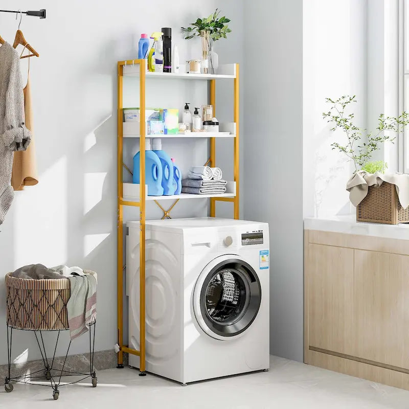 Étagère de salle de bain 3 niveaux à poser au-dessus des toilettes, cadre en métal, gain de place