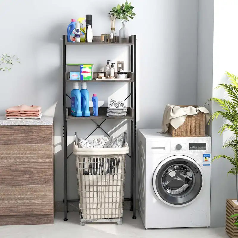 Étagère de salle de bain 3 niveaux à poser au-dessus des toilettes, cadre en métal, gain de place