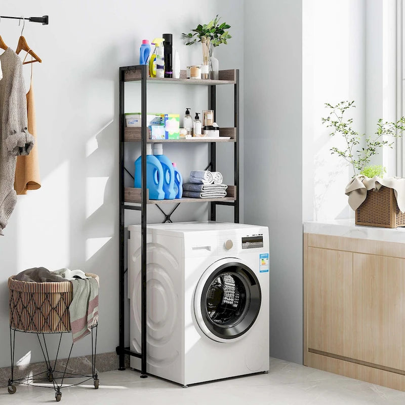 Étagère de salle de bain 3 niveaux à poser au-dessus des toilettes, cadre en métal, gain de place