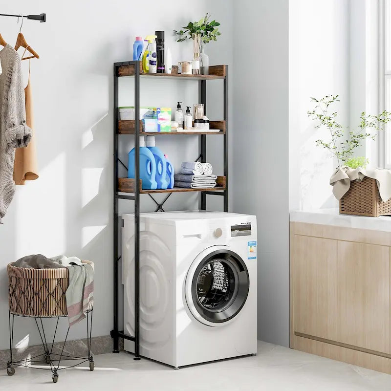 Étagère de salle de bain 3 niveaux à poser au-dessus des toilettes, cadre en métal, gain de place