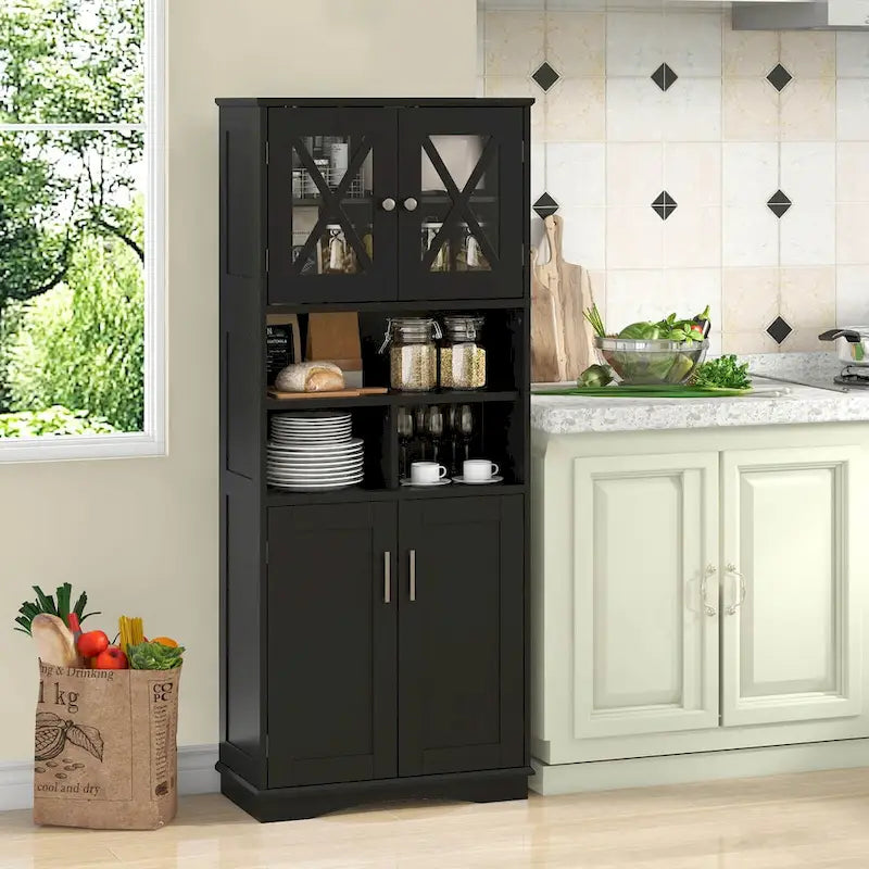 Meuble de salle de bain haut, grande armoire de rangement au sol avec acrylique