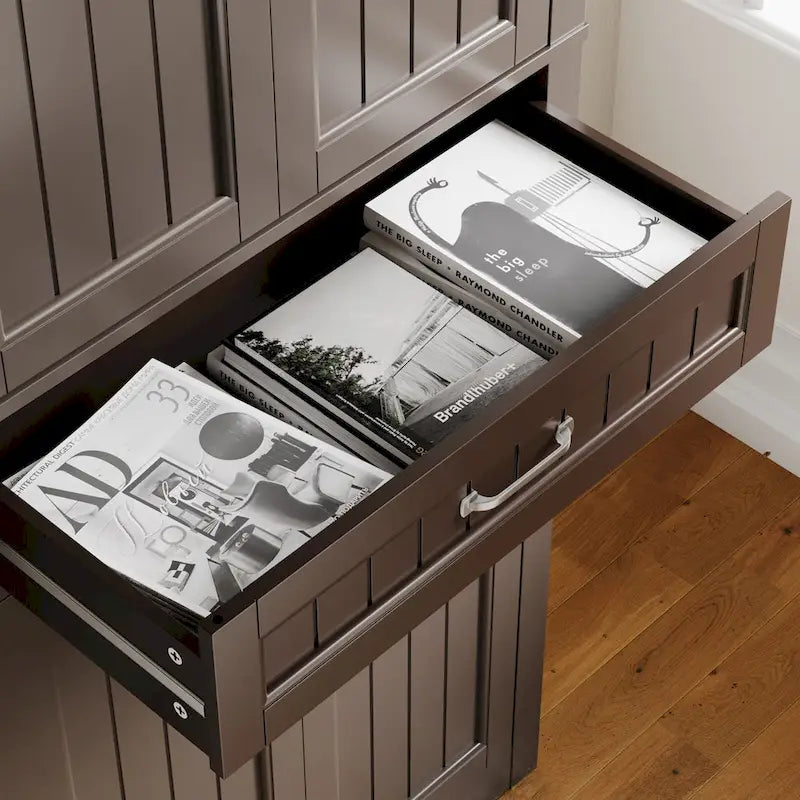 Armoire de rangement de cuisine, 180 cm, 4 portes et 4 étagères réglables