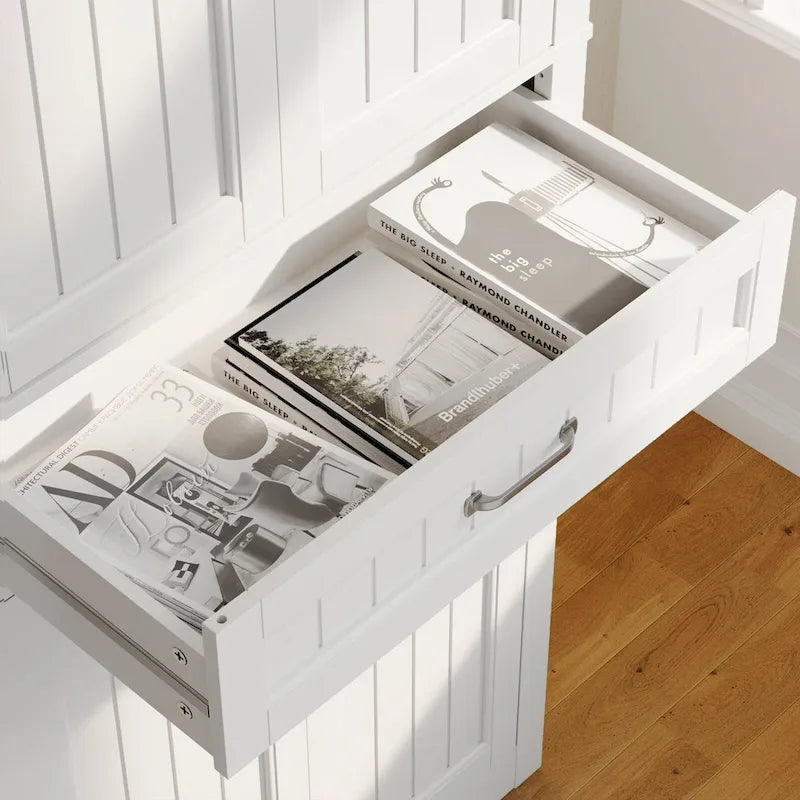Armoire de rangement de cuisine, 180 cm, 4 portes et 4 étagères réglables