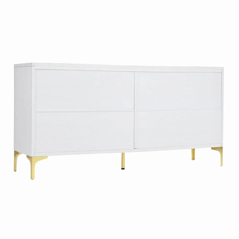 Buffet d'appoint sculpté de 152 cm (59,84 po) avec système d'ouverture par pression pour salle à manger ou salon