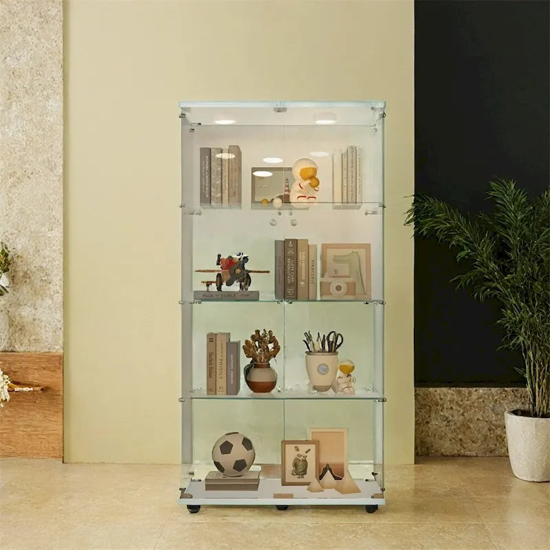 Vitrine en verre trempé, armoire de rangement, classeur