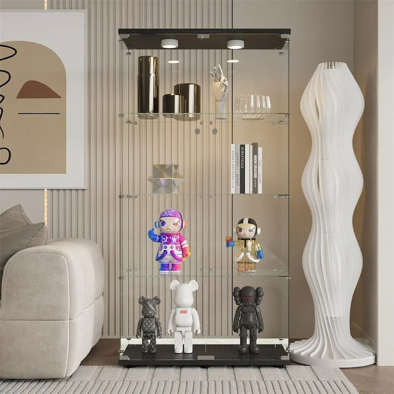 Vitrine en verre trempé, armoire de rangement, classeur