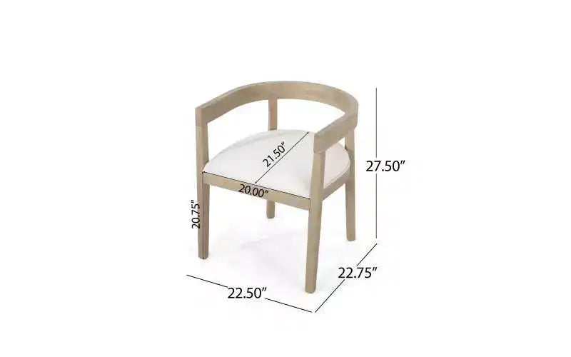 Ellie Modern – Ensemble de salle à manger 7 pièces en bois d'hévéa rembourré, beige/frêne clair