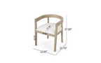 Ellie Modern – Ensemble de salle à manger 7 pièces en bois d'hévéa rembourré, beige/frêne clair