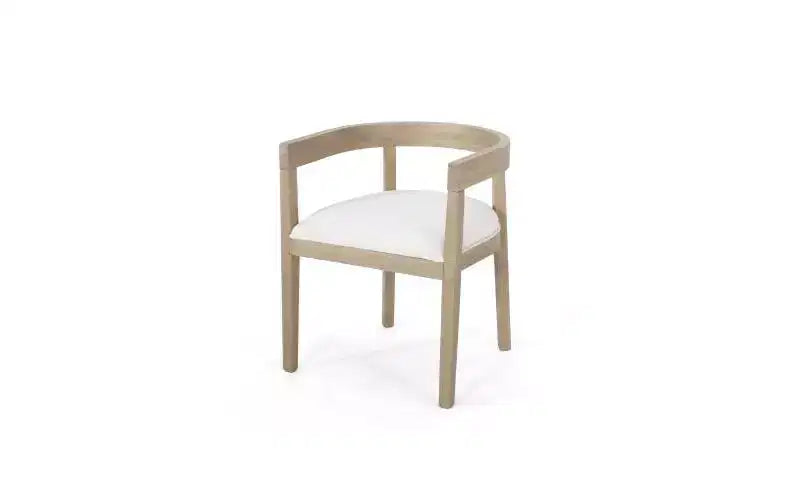 Ellie Modern – Ensemble de salle à manger 7 pièces en bois d'hévéa rembourré, beige/frêne clair