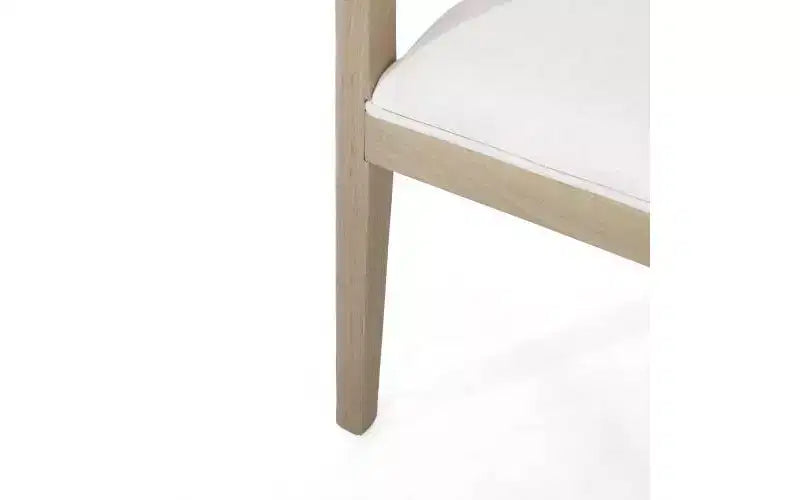 Ellie Modern – Ensemble de salle à manger 7 pièces en bois d'hévéa rembourré, beige/frêne clair