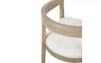 Ellie Modern – Ensemble de salle à manger 7 pièces en bois d'hévéa rembourré, beige/frêne clair
