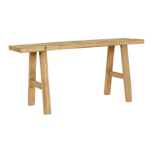 Banc en bois d'orme, 109 cm de long sur 25 cm de large, bois naturel - 2,90 m x 3,94 m