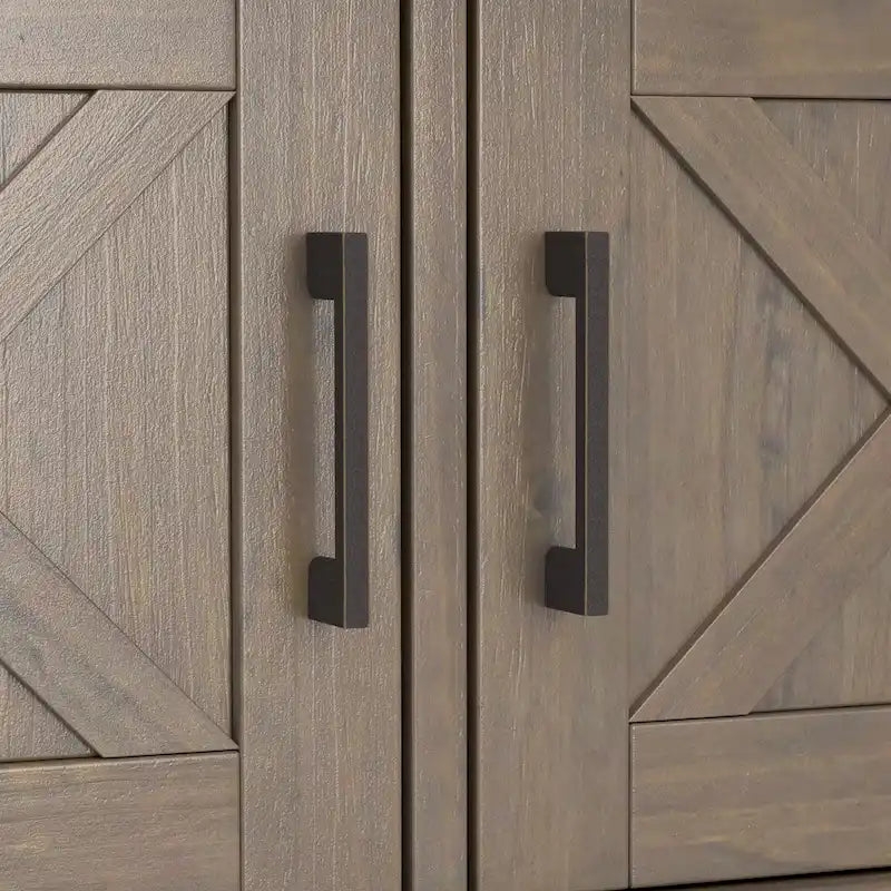 Banc de rangement pour entrée de style transitionnel en bois massif de 44 pouces de largeur, brun fumé