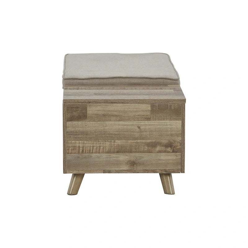 Banc de rangement beige/brun - 38 po L x 18 po P x 16 po H