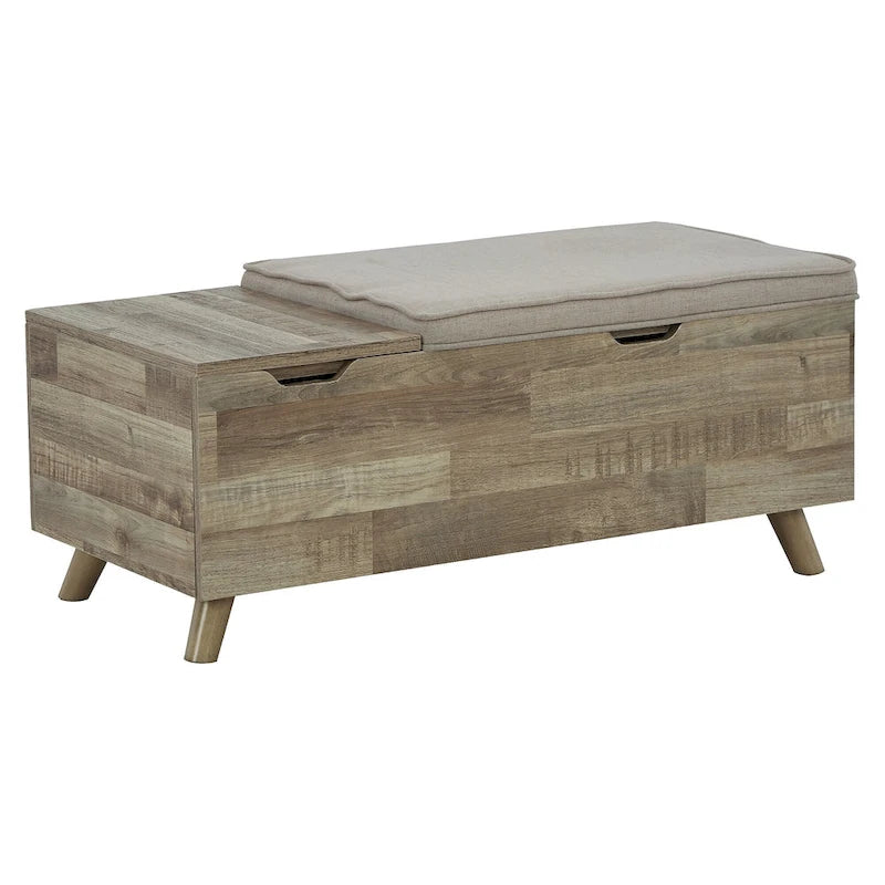 Banc de rangement beige/brun - 38 po L x 18 po P x 16 po H