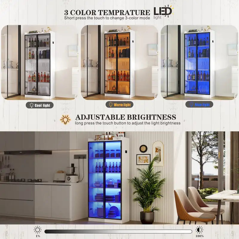 Vitrine avec éclairage LED