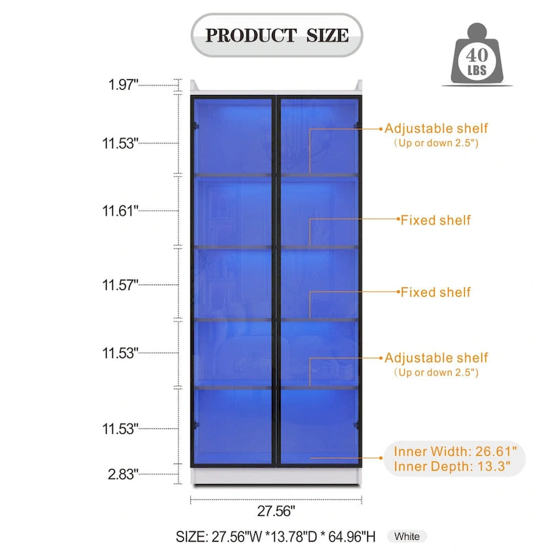 Vitrine avec éclairage LED