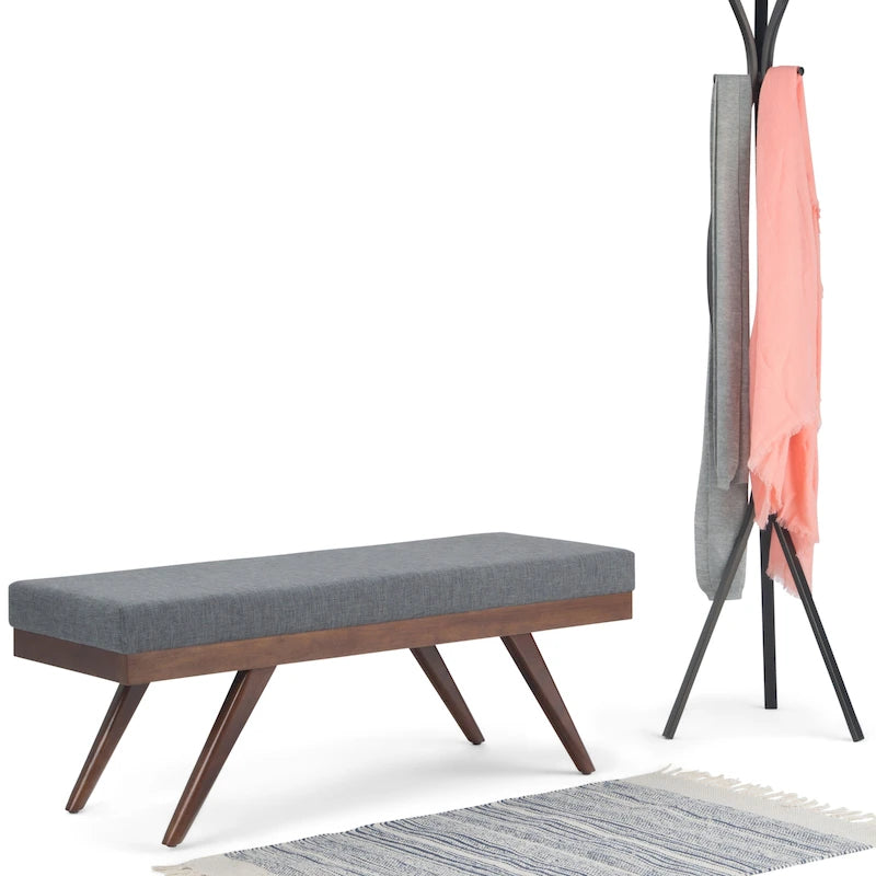 Banc ottoman rectangulaire de style moderne du milieu du siècle de 48 pouces de largeur