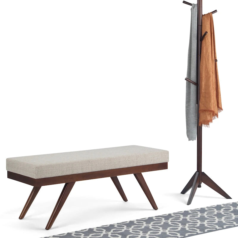 Banc ottoman rectangulaire de style moderne du milieu du siècle de 48 pouces de largeur