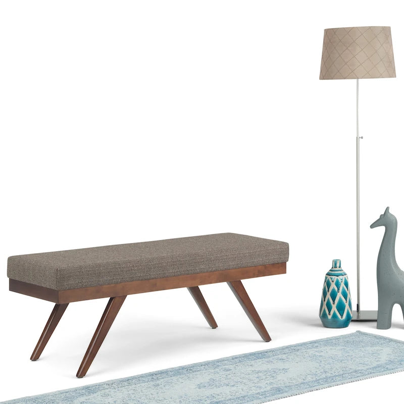 Banc ottoman rectangulaire de style moderne du milieu du siècle de 48 pouces de largeur