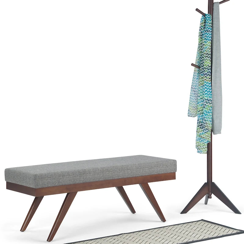 Banc ottoman rectangulaire de style moderne du milieu du siècle de 48 pouces de largeur