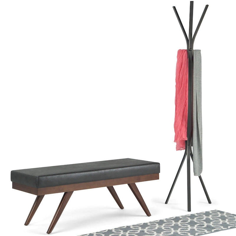 Banc ottoman rectangulaire de style moderne du milieu du siècle de 48 pouces de largeur