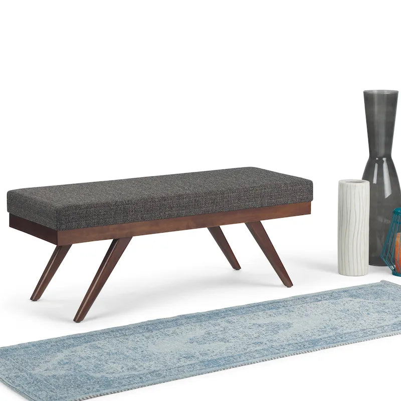 Banc ottoman rectangulaire de style moderne du milieu du siècle de 48 pouces de largeur