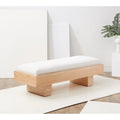 Banc en bois blanc - 52 po L x 20 po P x 17 po H