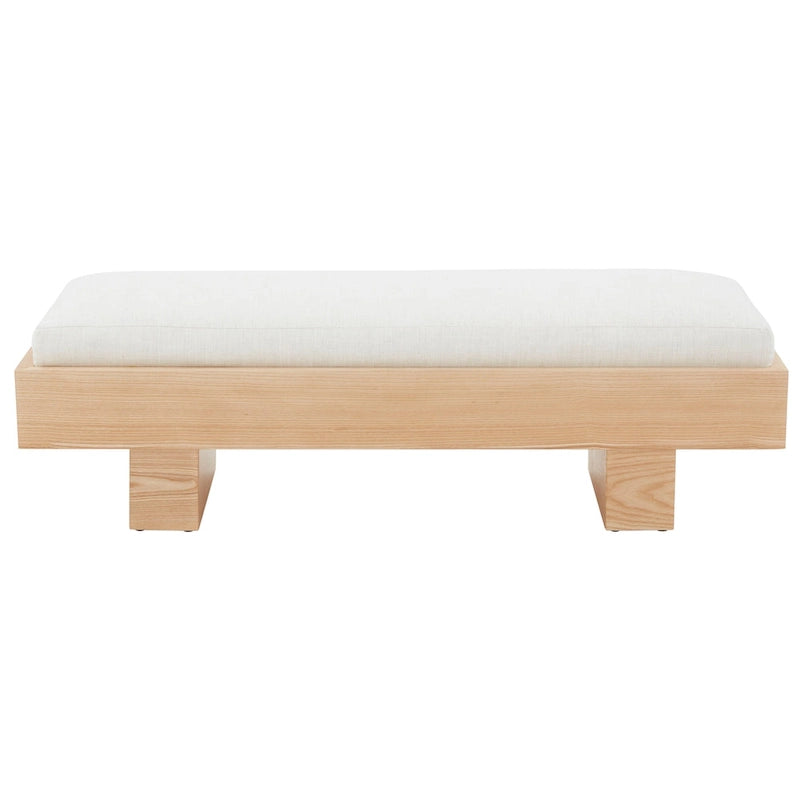 Banc en bois blanc - 52 po L x 20 po P x 17 po H
