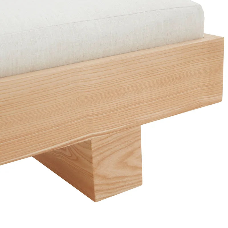 Banc en bois blanc - 52 po L x 20 po P x 17 po H